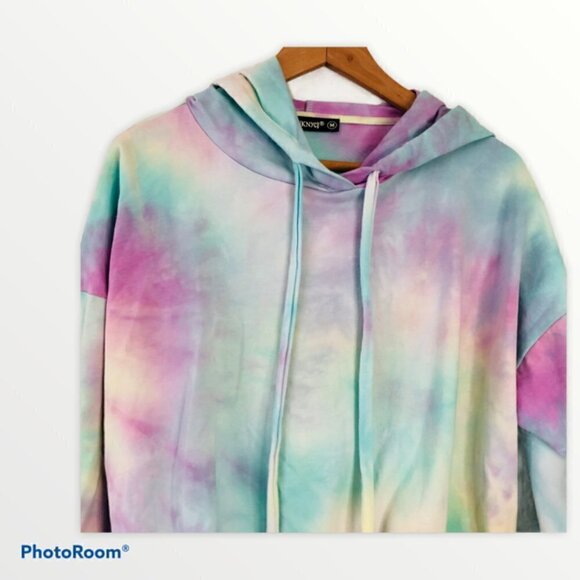 Blank NYC Womens Hoodie Pastel Tie-Dye Sweatshirt Medium - Picture 8 of 11